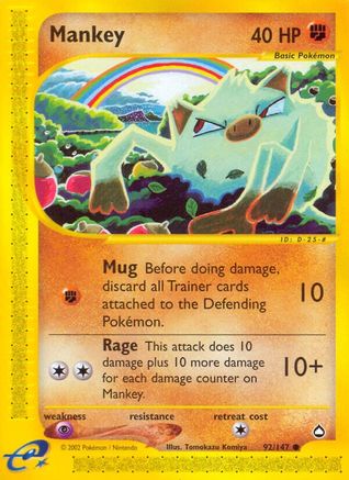 Mankey (92/147) [Aquapolis] Reverse Holofoil