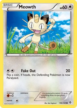 Meowth (106/149) [Black & White: Boundaries Crossed] Reverse Holofoil