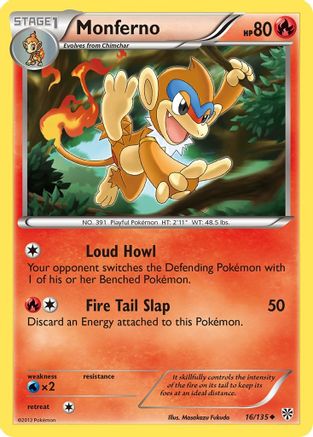 Monferno (16/135) [Black & White: Plasma Storm] Reverse Holofoil