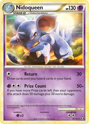 Nidoqueen (28/102) [HeartGold & SoulSilver: Triumphant] Reverse Holofoil