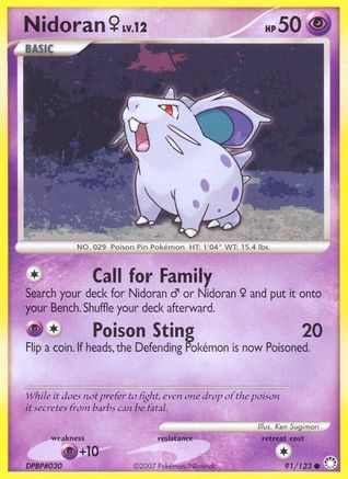Nidoran (91/123) (Female) [Diamond & Pearl: Mysterious Treasures] Reverse Holofoil