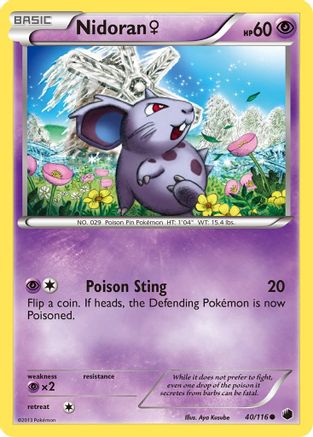 Nidoran (40/116) (Female) [Black & White: Plasma Freeze] Reverse Holofoil
