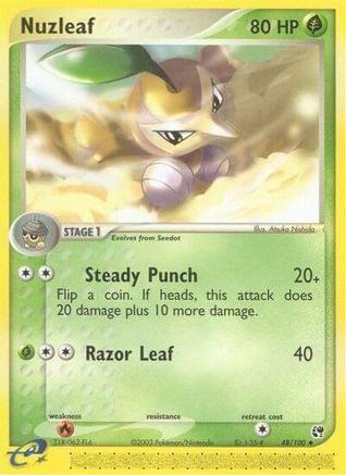 Nuzleaf (48/100) [EX: Sandstorm] Reverse Holofoil