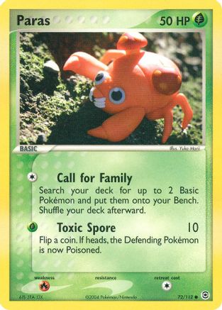 Paras (72/112) [EX: FireRed & LeafGreen] Reverse Holofoil