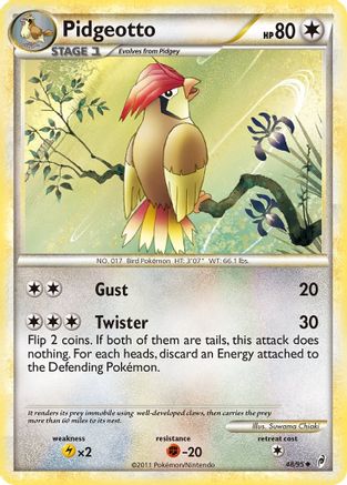 Pidgeotto (48/95) [HeartGold & SoulSilver: Call of Legends] Reverse Holofoil