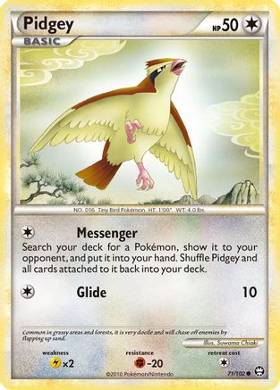 Pidgey (71/102) [HeartGold & SoulSilver: Triumphant] Reverse Holofoil