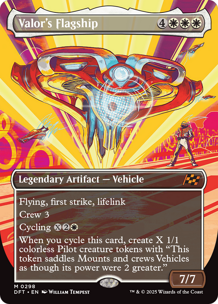 Valor's Flagship (Borderless) [Aetherdrift] Foil