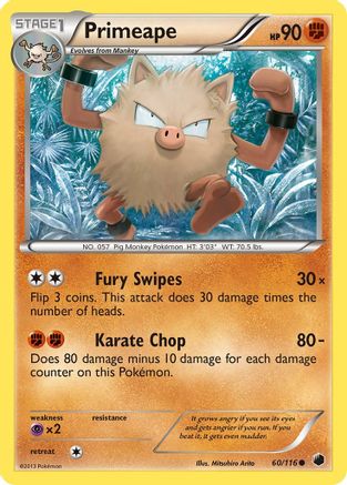 Primeape (60/116) [Black & White: Plasma Freeze] Reverse Holofoil