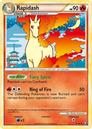 Rapidash (8/102) [HeartGold & SoulSilver: Triumphant] Reverse Holofoil