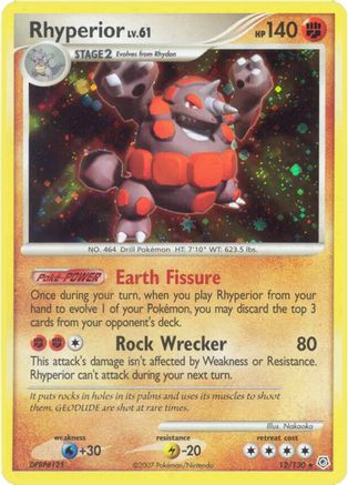 Rhyperior (12/130) [Diamond & Pearl: Base Set] Reverse Holofoil