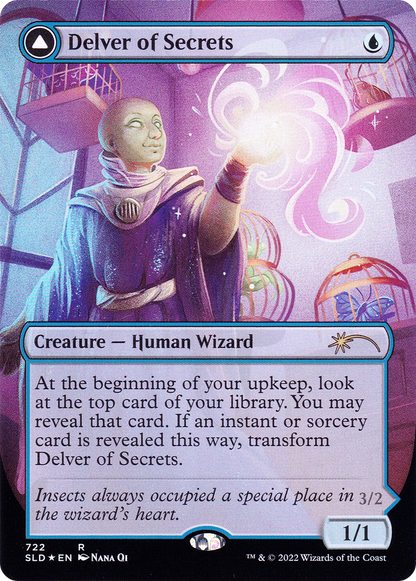 Delver of Secrets // Insectile Aberration (Borderless) [Secret Lair: From Cute to Brute]
