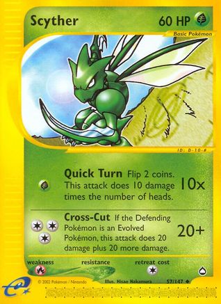 Scyther (57/147) [Aquapolis] Reverse Holofoil