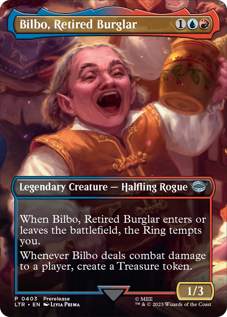 Bilbo, Retired Burglar (Borderless Alternate Art) [The Lord of the Rings: Tales of Middle-Earth] Foil