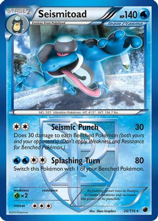 Seismitoad (26/116) [Black & White: Plasma Freeze] Reverse Holofoil