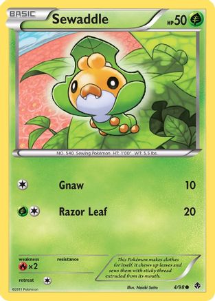 Sewaddle (4/98) [Black & White: Emerging Powers] Reverse Holofoil