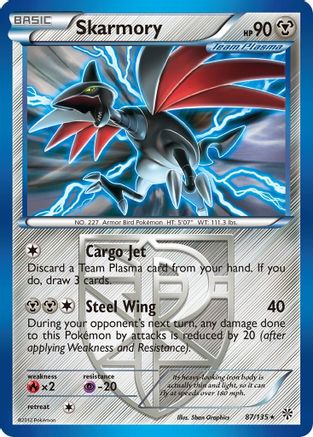 Skarmory (87/135) [Black & White: Plasma Storm] Reverse Holofoil