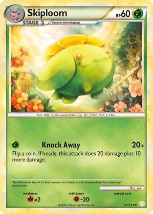 Skiploom (51/123) [HeartGold & SoulSilver: Base Set] Reverse Holofoil