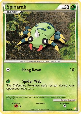 Spinarak (83/123) [HeartGold & SoulSilver: Base Set] Reverse Holofoil
