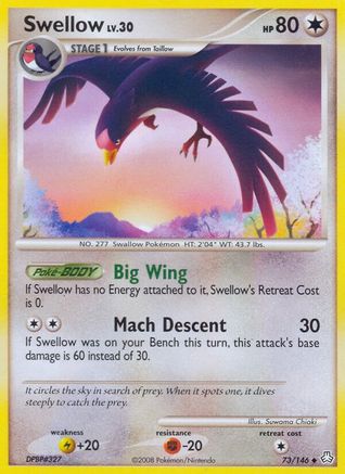 Swellow (73/146) [Diamond & Pearl: Legends Awakened] Reverse Holofoil