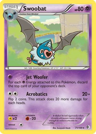 Swoobat (71/149) [Black & White: Boundaries Crossed] Reverse Holofoil