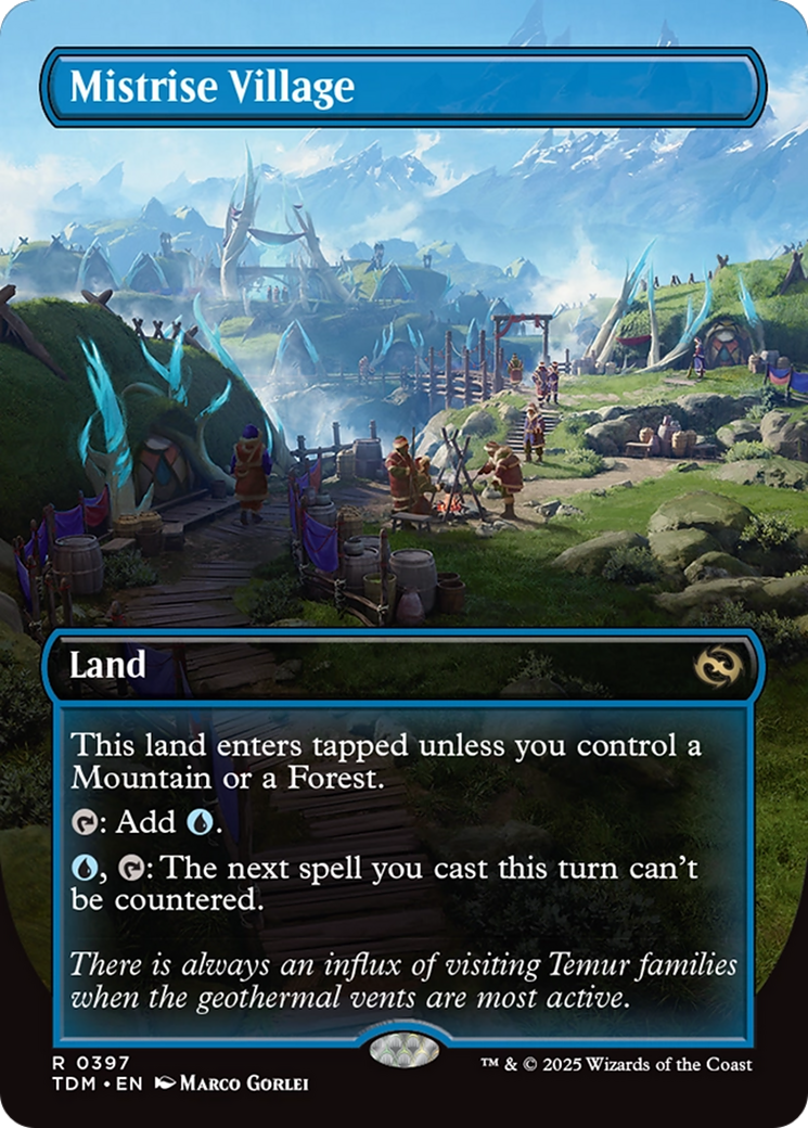 Mistrise Village (Borderless) [Tarkir: Dragonstorm] Foil