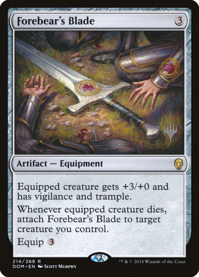 Forebear's Blade (Promo Pack) [Dominaria Promos] Foil