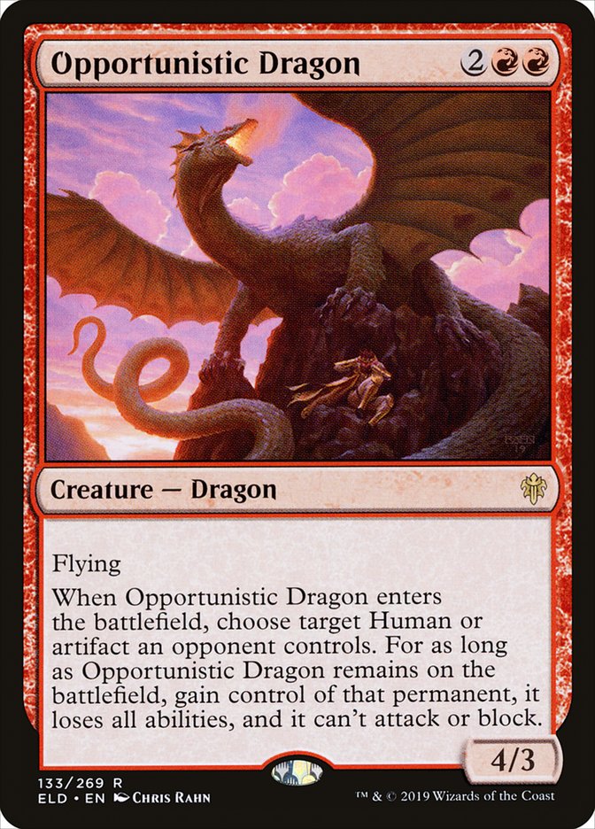 Opportunistic Dragon [Throne of Eldraine] Foil