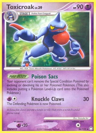 Toxicroak (36/123) [Diamond & Pearl: Mysterious Treasures] Reverse Holofoil