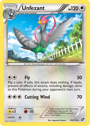 Unfezant (86/114) [Black & White: Base Set] Reverse Holofoil