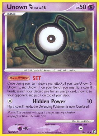 Unown S (39/132) [Diamond & Pearl: Secret Wonders] Reverse Holofoil