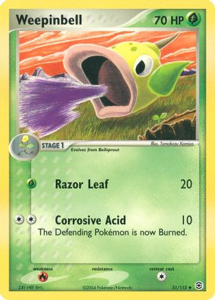 Weepinbell (51/112) [EX: FireRed & LeafGreen] Reverse Holofoil