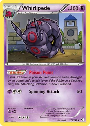 Whirlipede (73/149) [Black & White: Boundaries Crossed] Reverse Holofoil