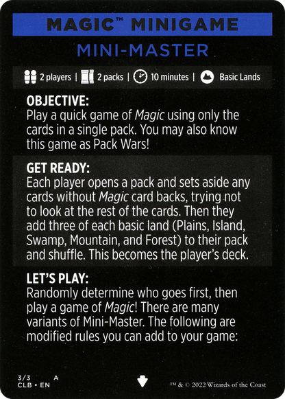 Mini-Master // Mini-Master (cont'd)  [Commander Legends: Battle for Baldur's Gate Minigames] Foil