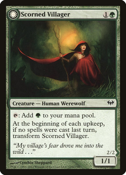 Scorned Villager // Moonscarred Werewolf [Dark Ascension] Foil