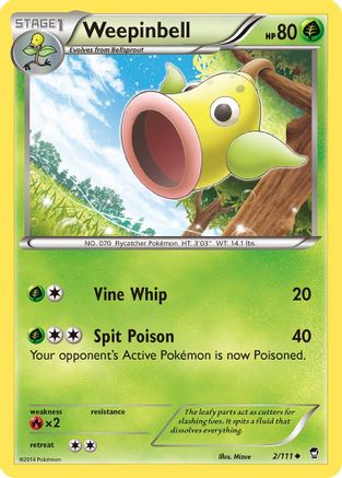 Weepinbell (2/111) [XY: Furious Fists] Reverse Holofoil