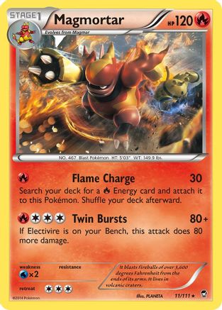 Magmortar (11/111) [XY: Furious Fists] Reverse Holofoil