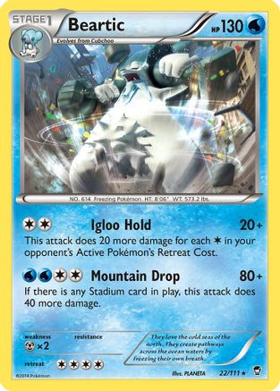 Beartic (22/111) [XY: Furious Fists] Reverse Holofoil