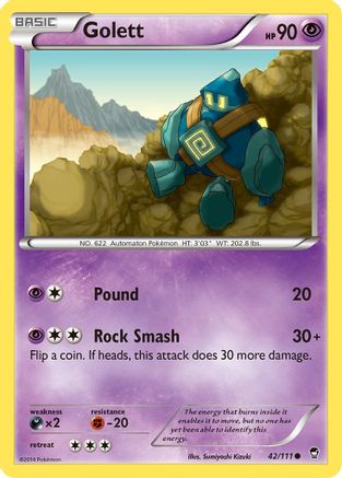 Golett (42/111) [XY: Furious Fists] Reverse Holofoil