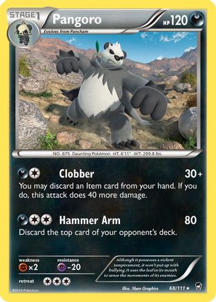 Pangoro (68/111) [XY: Furious Fists] Reverse Holofoil