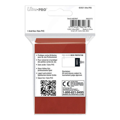 Ultra Pro: PRO-Gloss 60ct Small Deck Protector sleeves: Red