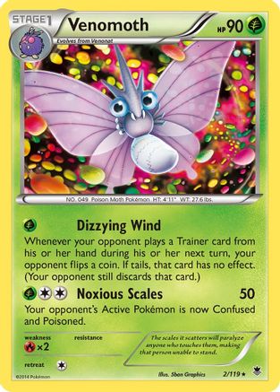 Venomoth (2/119) [XY: Phantom Forces] Reverse Holofoil