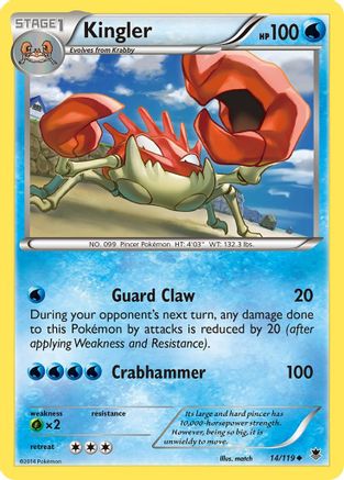 Kingler (14/119) [XY: Phantom Forces] Reverse Holofoil