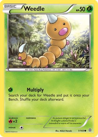 Weedle (1/160) [XY: Primal Clash] Reverse Holofoil