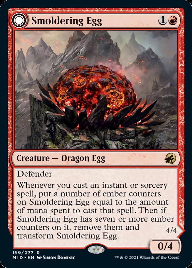 Smoldering Egg // Ashmouth Dragon [Innistrad: Midnight Hunt] Foil