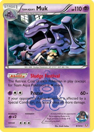 Team Aqua's Muk (8/34) [XY: Double Crisis] Reverse Holofoil