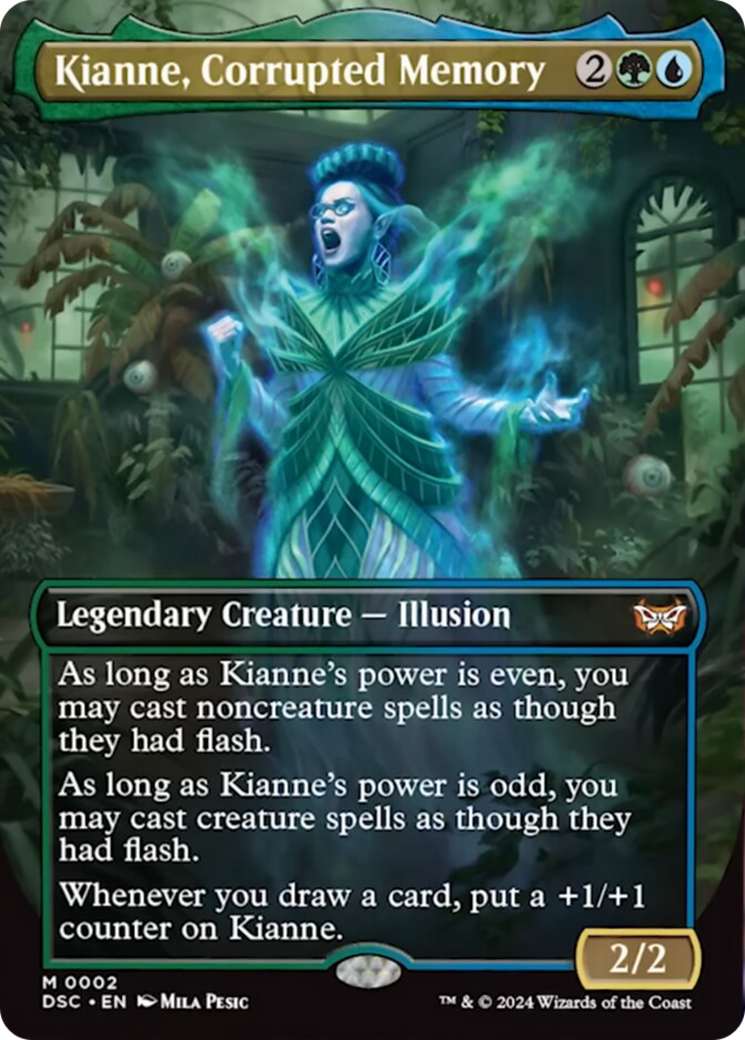 Kianne, Corrupted Memory (Borderless) [Duskmourn: House of Horror Commander] Foil