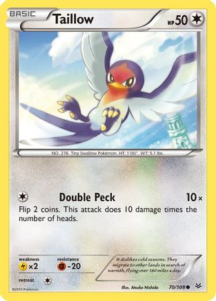 Taillow (70/108) [XY: Roaring Skies] Reverse Holofoil