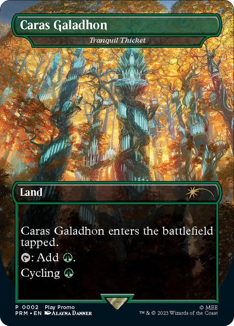 Tranquil Thicket - Caras Galadhon (Borderless) [Wizards Play Network 2023] Foil