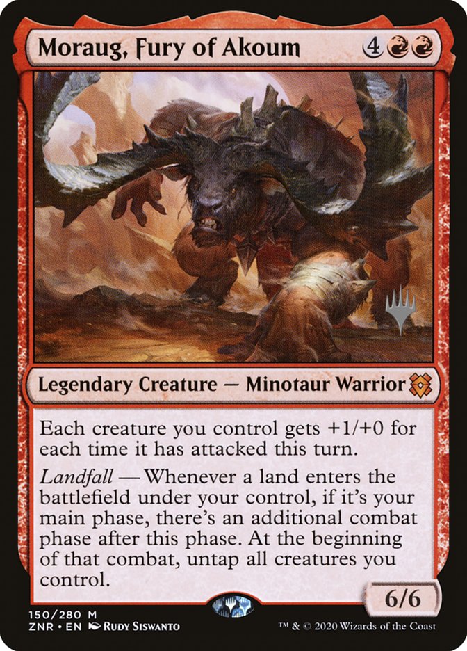 Moraug, Fury of Akoum (Promo Pack) [Zendikar Rising Promos] Foil