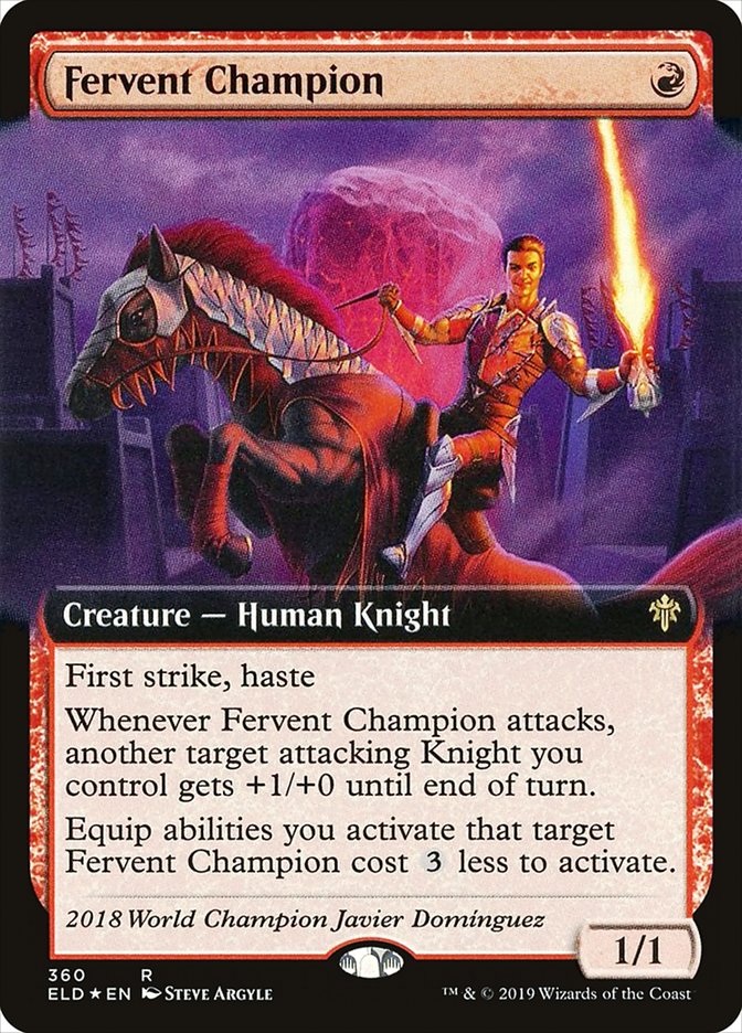 Fervent Champion (Extended Art) [Throne of Eldraine] Foil